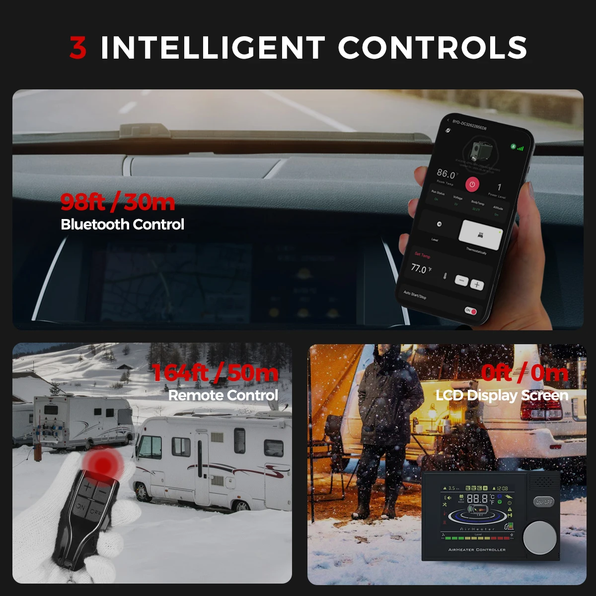 8KW 12 فولت 24 فولت 220 فولت سخان تلقائي الكل في واحد الديزل مسخن الهواء بلوتوث APP ووضع التهوية سخان التوقف لشاحنة مقطورة سيارة #4