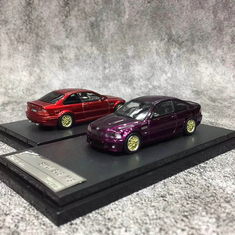 

Stance Hunters x Street Weapon 1:64 Model Car E46 M3 BBS Wheel Hub Alloy Die-Cast Vehicle LTD 499 - Red & Purple