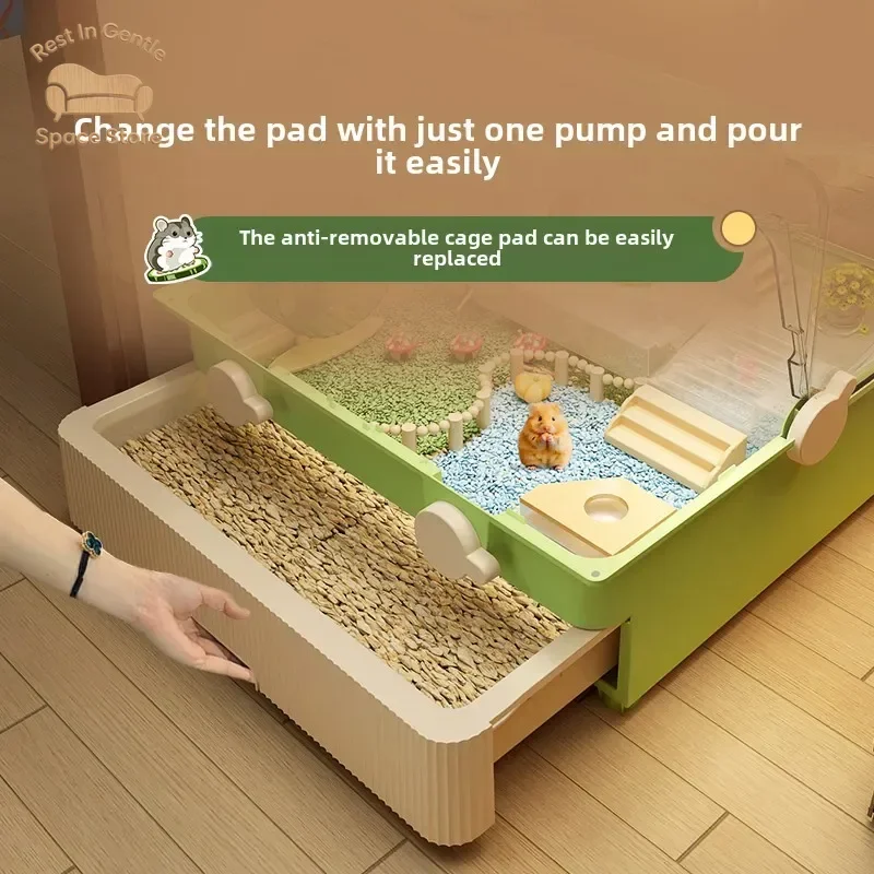 Hamster cage special oversized luxury villa winter anti-prison escape double-layer transparent basic cage feeding box