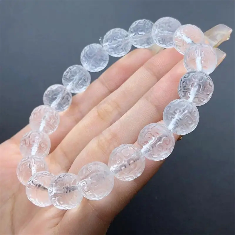 11MM Natural Clear Quartz Mosaic Bead Bracelet String Charms Handmade Fortune Energy Bangle Woman Amulet Jewelry Gift 1PCS