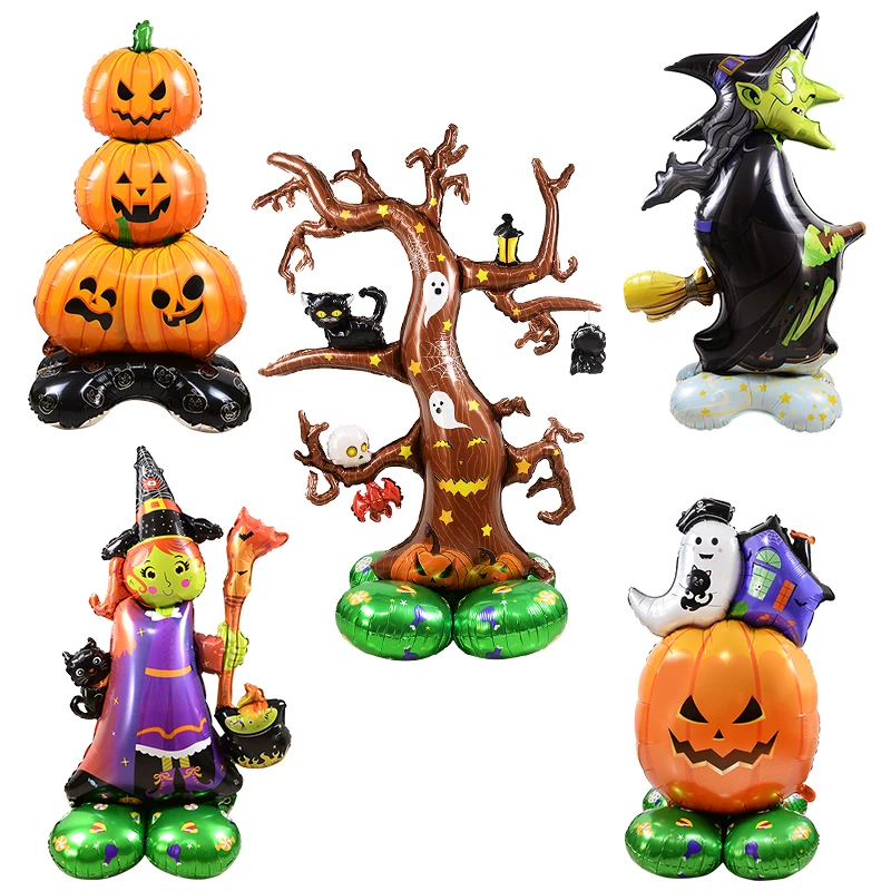 

Large Halloween Standing Balloons Pumpkin Witch Ghost Foil Globos For Halloween Party Decoration Kids Favors Inflatable Toy 2024