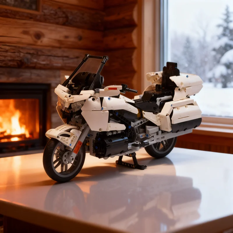 

1290pcs MOC Honda Gold Wing GL1800 1 7 White Technical Model Building Blocks Construction Toys Christmas Gifts Brick Kids Idea