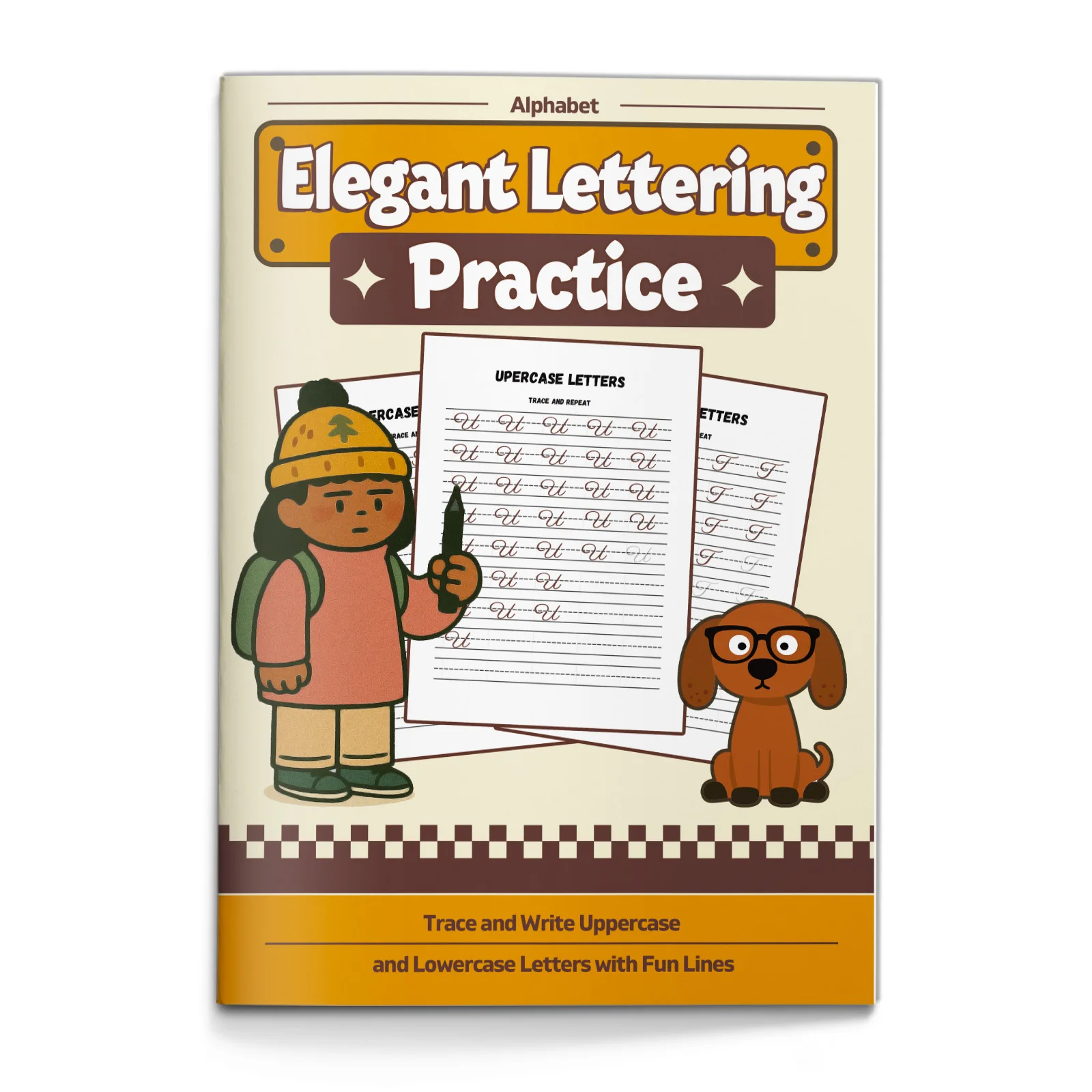 Children's alphabet coloring book, cute cartoon patterns, preschool early education workbook, boost your baby's hands-on skills