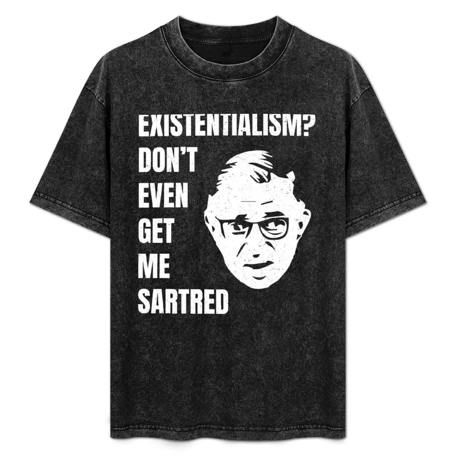 

Jean-Paul Sartre - Existentialism T-Shirt Modern Print Casual T-Shirt