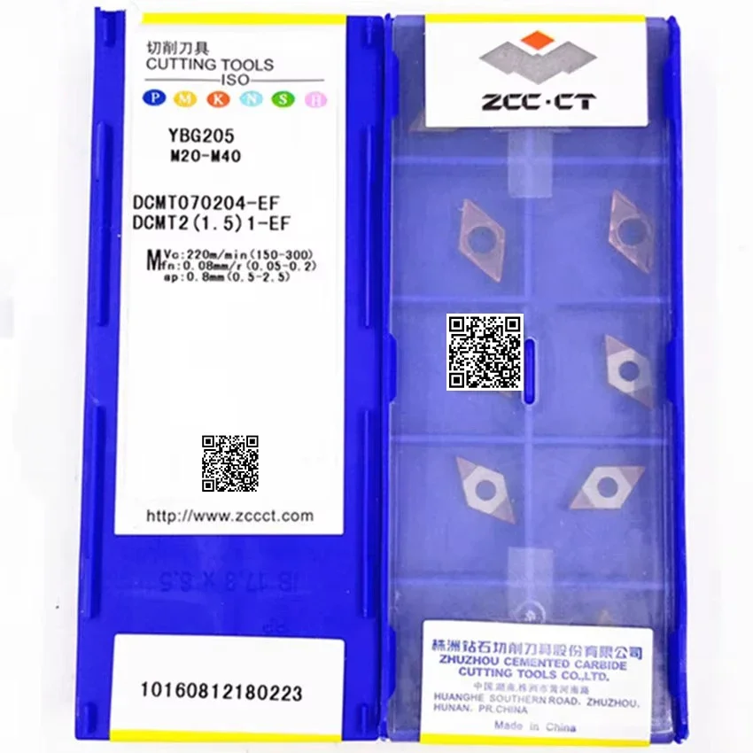 ZCC ธุรกิจ DCMT070204-AHF DCMT070204-EF DCMT070204-EM DCMT070204-HF DCMT070204-HM แทรกคาร์ไบด์ DCMT 070204 เครื่องมือ