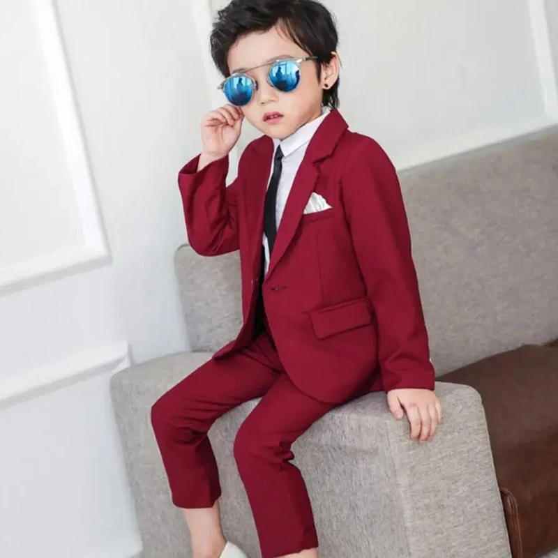 2024 Boys Suits for Weddings Blazer Pants Kids Formal Clothes Dresses Children Party Sets Classic Teeanger Boy School Uniform