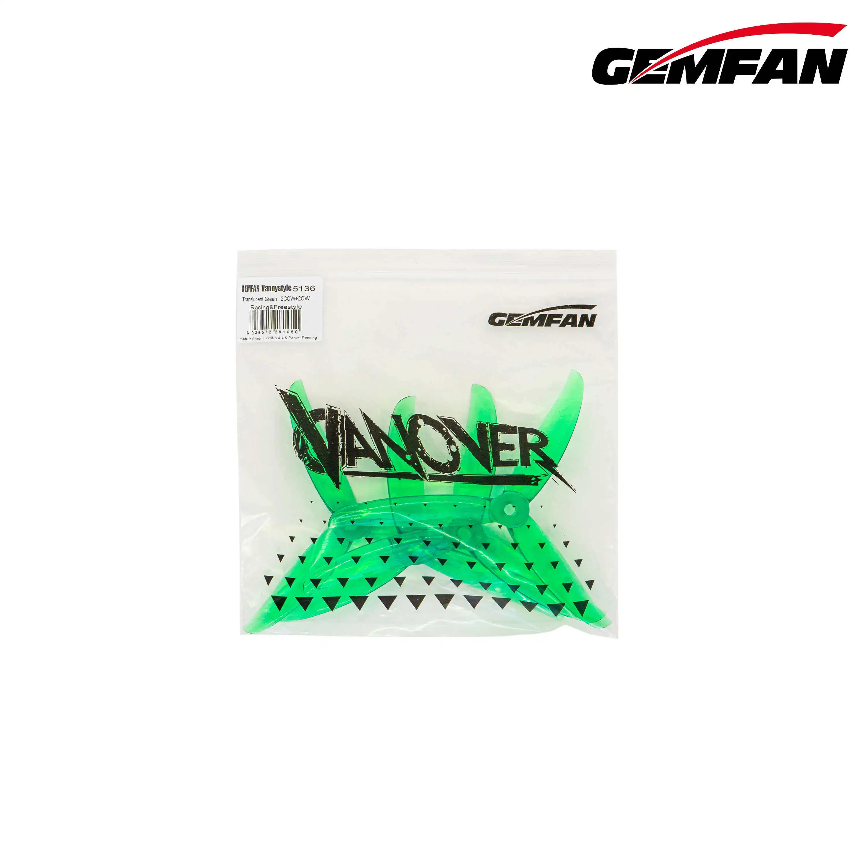 GEMFAN Vannystyle Vanover 5136-3 - 3-Blade, 2 Pairs/Pack, High-Efficiency PC Propellers for FPV Racing Drones