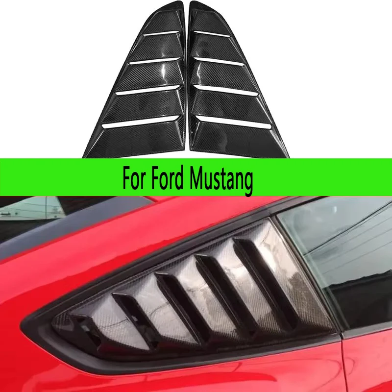 

For Ford Mustang Carbon Fiber Car Styling Rear Window Louvers Car Rear Window Blinds Side Tuyere Louvers Vent Upgrade body kit