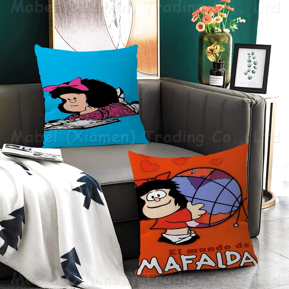 

Cute Cartoon Mafalda Personalized Pillow Cover Kids Bedroom Wild Party Decor Pillowcase Kid Birthday Shower Gift