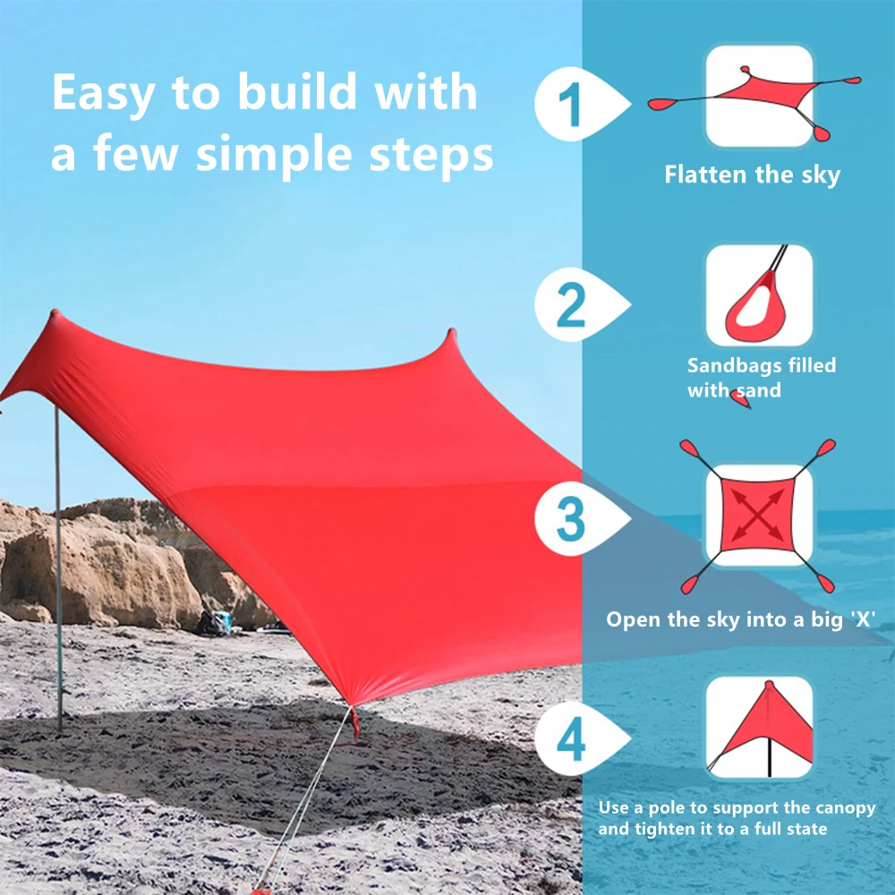 Leve Waterproof Outdoor Toldo Tenda, Camping Shelter, Sunshade Praia Tendas, Tarp Hammock, Pesca Canopy, Natureza Caminhada