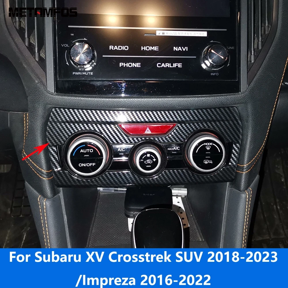 Accessories For Subaru XV Crosstrek SUV 2018-2022 2023/Impreza 2016-2022 Carbon Fiber Air Condition Adjustable Switch Cover Trim