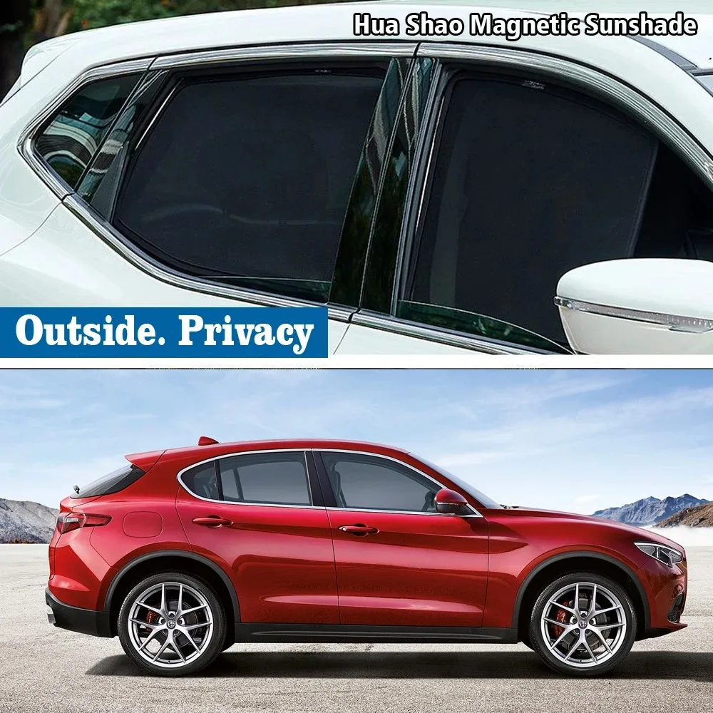 

for Alfa Romeo Stelvio 2017 ~ 2022 2021 2020 Magnetic Car Sunshade Shield Front Windshield Frame Curtain Sun Shades Accessories