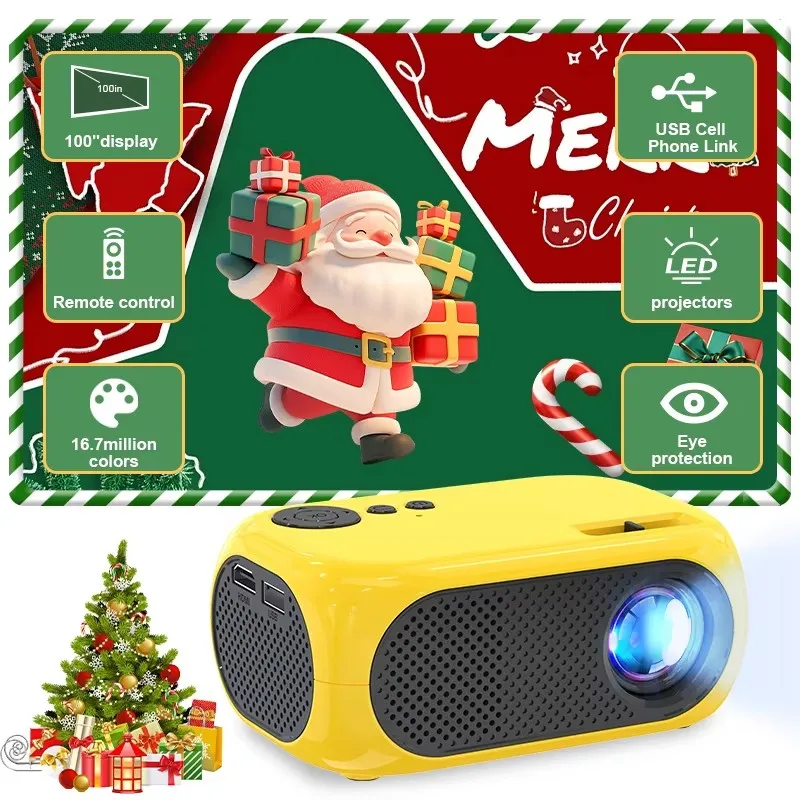 

POWERFUL M24 Поддержка высокой четкости 1080P Мини ЖК-проектор Домашний кинотеатр Открытый USB-экран телефона Портативные проекторы