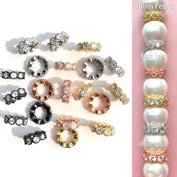 20pcs/Lot 8mm 10mm Wheel Spacer Beads for Women Jewelry Bracelet Making Zirconia Micro Pave Necklace Earring DIY Accessories