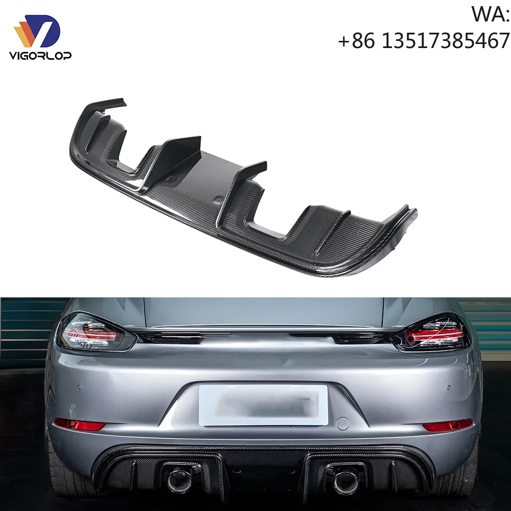 

New Style Car Parts Carbon Fiber Rear Bumper Carbon Lip for porsche BoxSRe718 2016-2024 Upgraded for GT4 982
