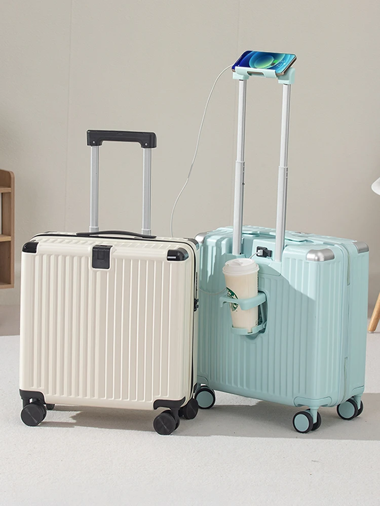 fashionable-multi-functional-carry-on-suitcase-durable-luggage-with-combination-lock-for-travel-polyester-material-abs-pc