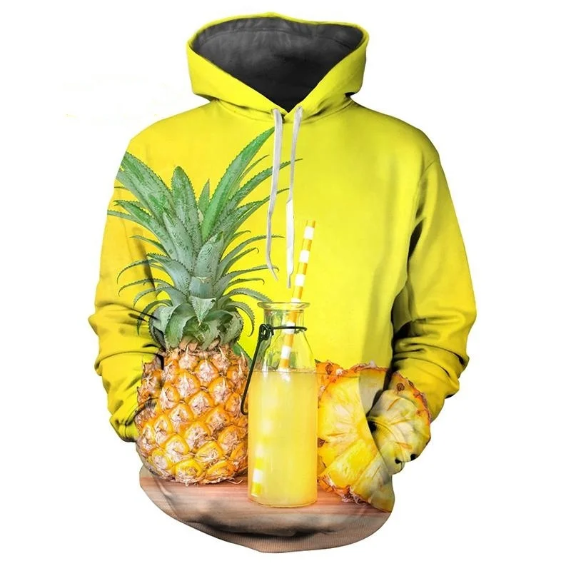 

Colorful Pineapple 3D Printing Hoodie For Men Fruit Graphics Casual Hip Hop Sweatshirt Long Sleeves Pullover Streetwear Hoodies