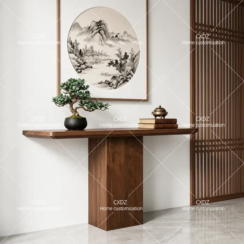 New Chinese-style solid wood entrance table Entry wall decoration entrance table End view table