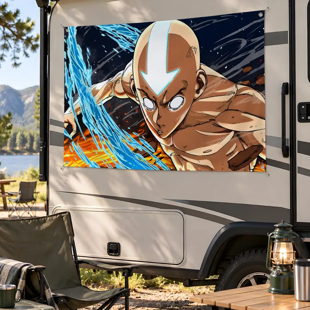 Cartoon Avatar The Last Airbender Flags Fan Flag Banner Wall Hanging Outdoor Yard Camping Dorm Garage Party Home Decor Gift