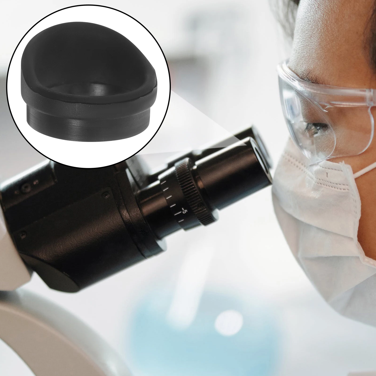 

2Pcs Microscope Covers Reusable Eyepiece Cover Black Rubber Side Shields Reusable Guard Replacement Protective Cover