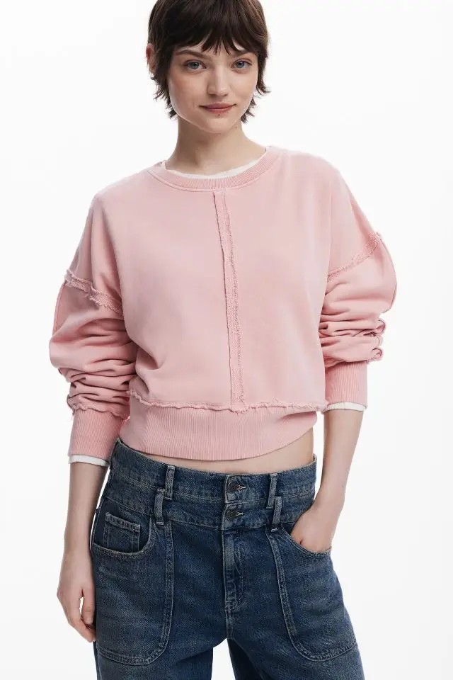 Foreign trade original single Spanish autumn and winter new crew-neck jacquard flower sweater
