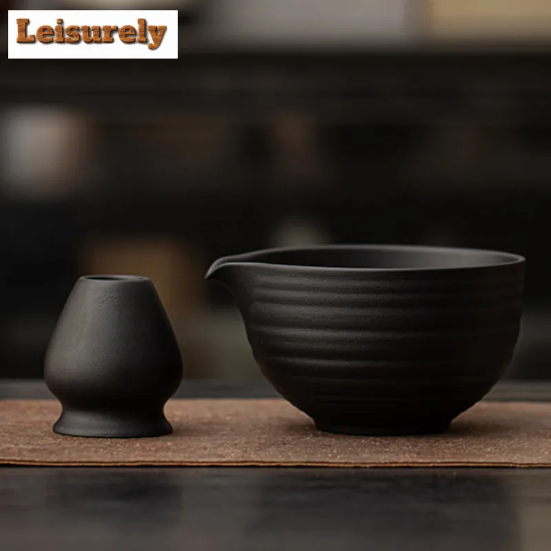 

Ancient Pottery Round Ring Pinch Mouth Tea Set Complete Set Japanese Matcha Set Kit Green Tea Powder Home Tea-making Tools Craft