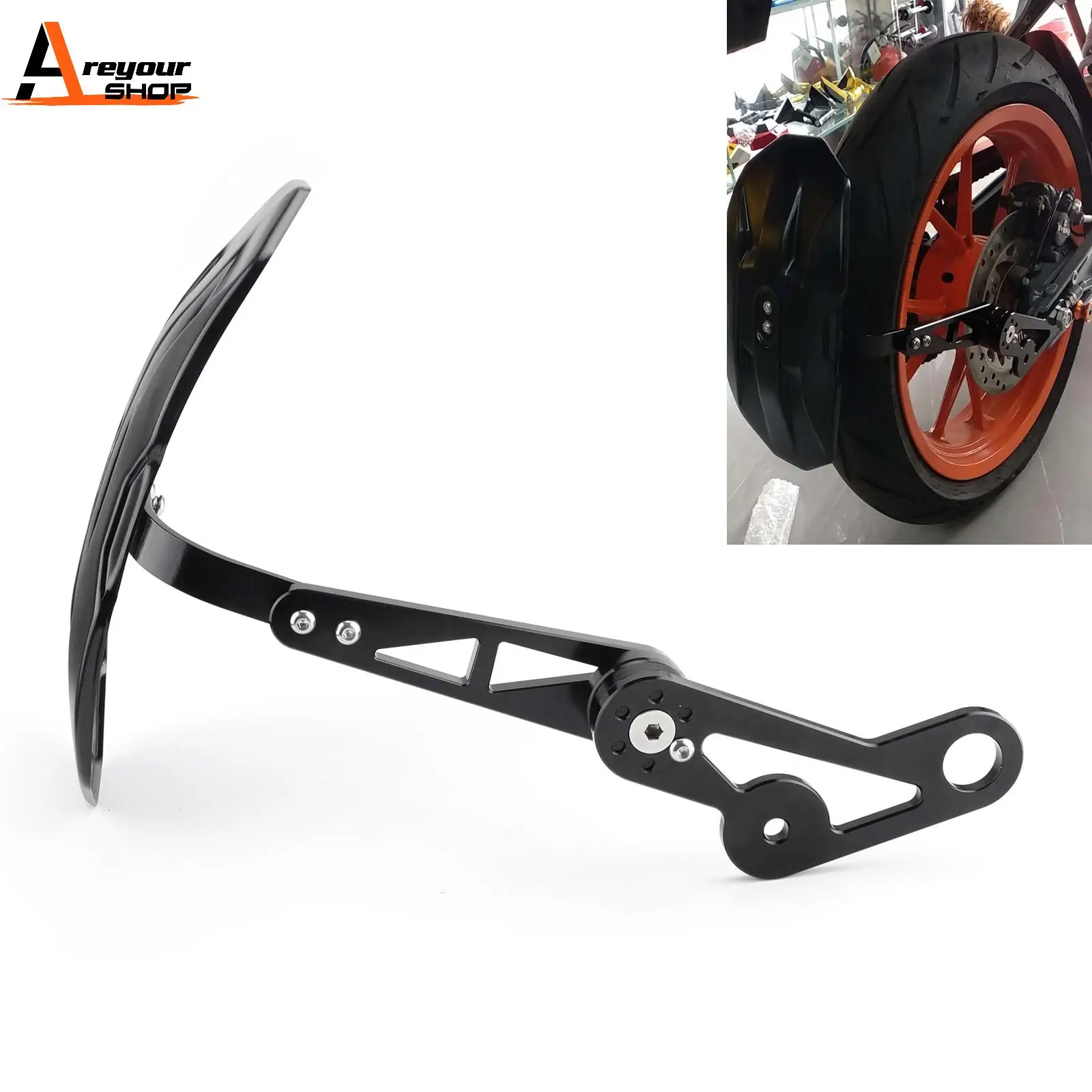 

Areyourshop Universal Motorcycle Rear Fender Mudguards For Honda Yamaha Suzuki BMW