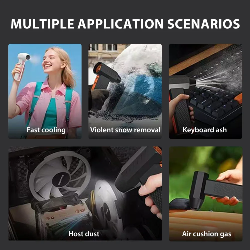 منفاخ هواء قوي Z18 مروحة توربو نفاثة 4 تروس سرعة قابلة للتعديل عالية السرعة منفضة هواء مضغوط 10000 مللي أمبير في الساعة منفاخ توربو بدون فرش #6