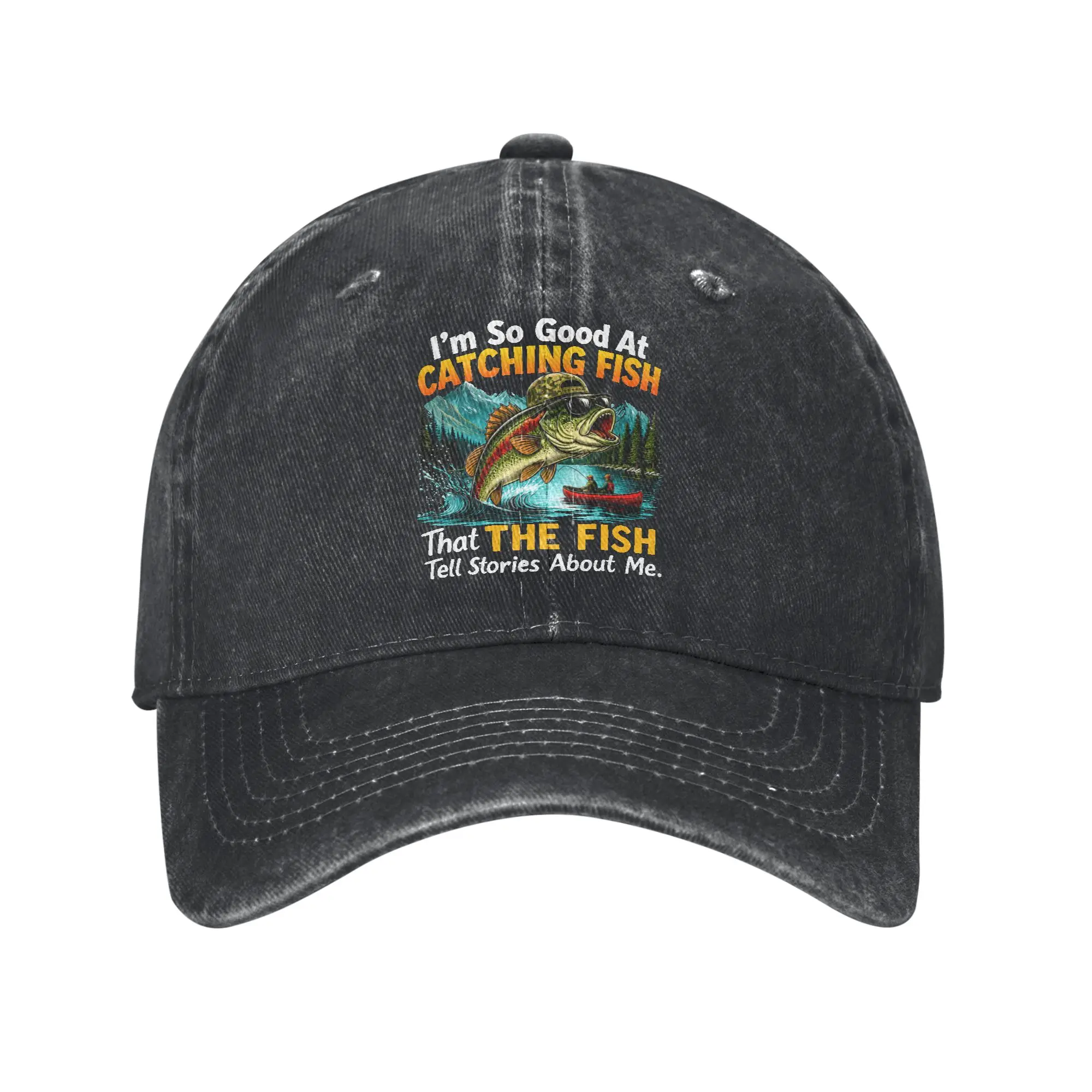I Am So Good At Catching Fish that The Fish Tell Stories Washed Baseball Cap  Casual Sun Trucker Hat Summer Sports Baseball Caps