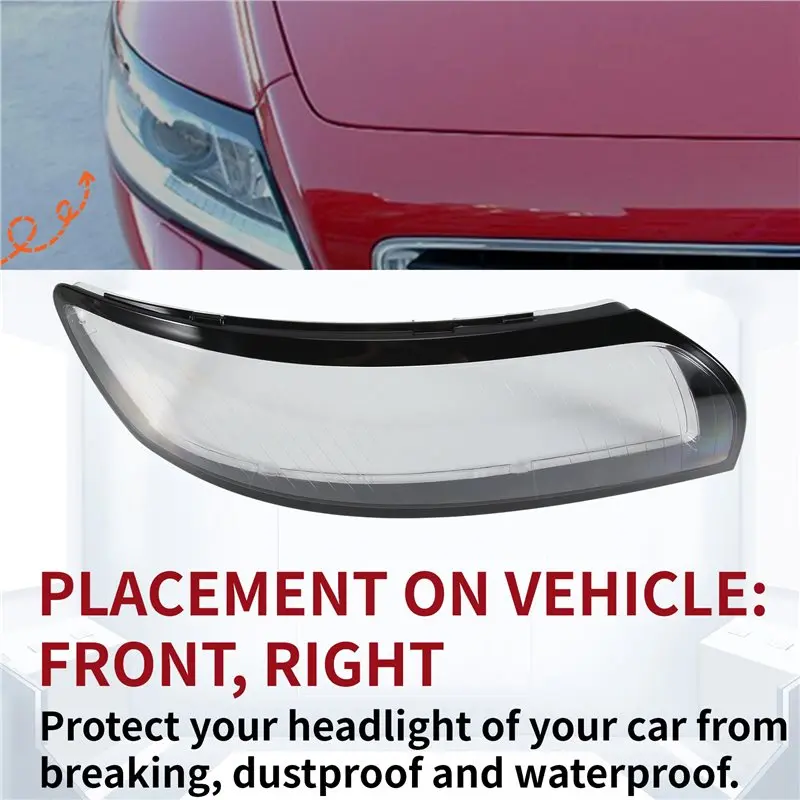 Dependable-Car Headlight Lens Cover Headlamp Shell Lampshade For Volvo S40 2007-2012 Head Light Transparent Replacement Shell