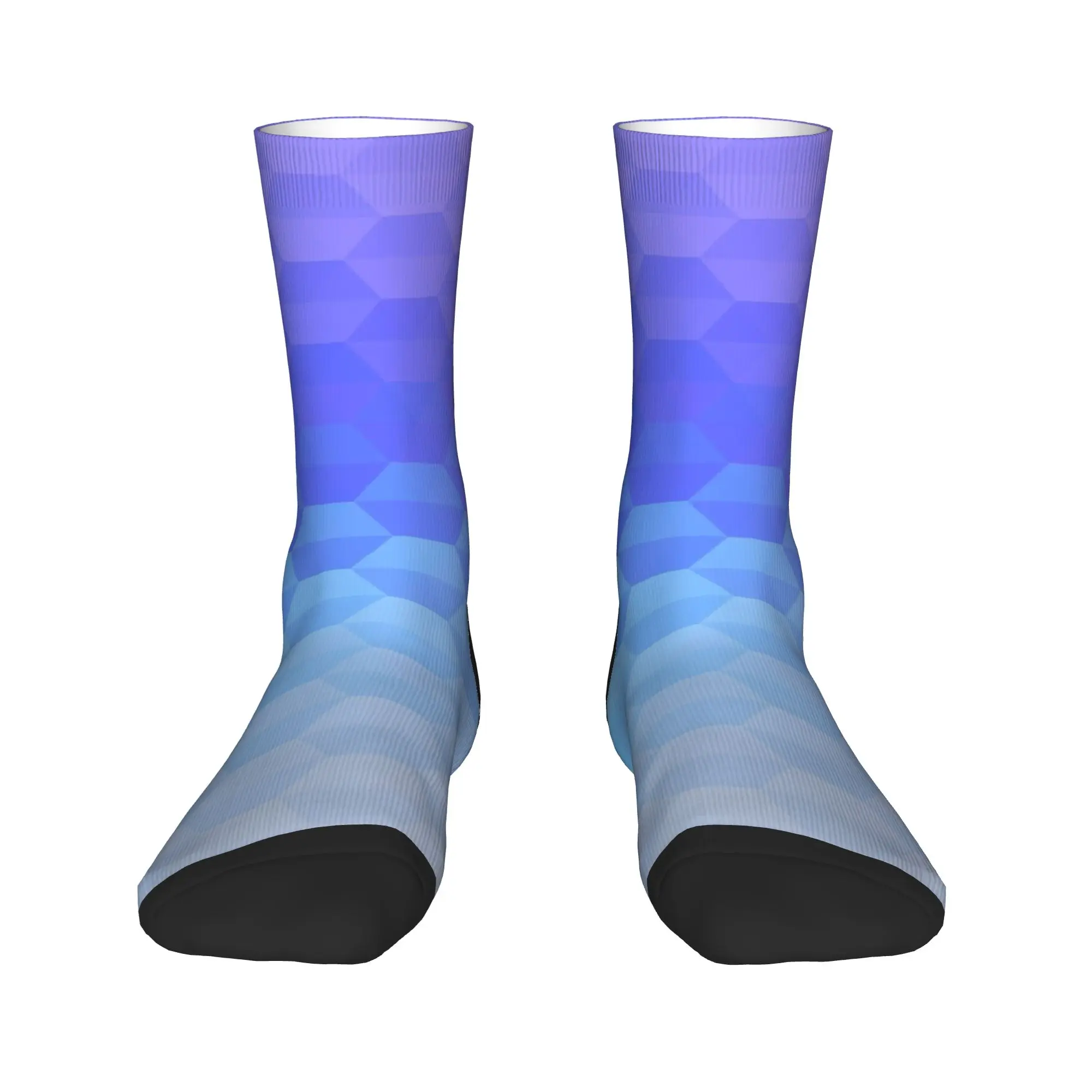 Light Lavender Blue Hexagon Gradient Texture Socks Stockings Spring Anti-Slip Couple Socks High Quality Design Climbing Socks