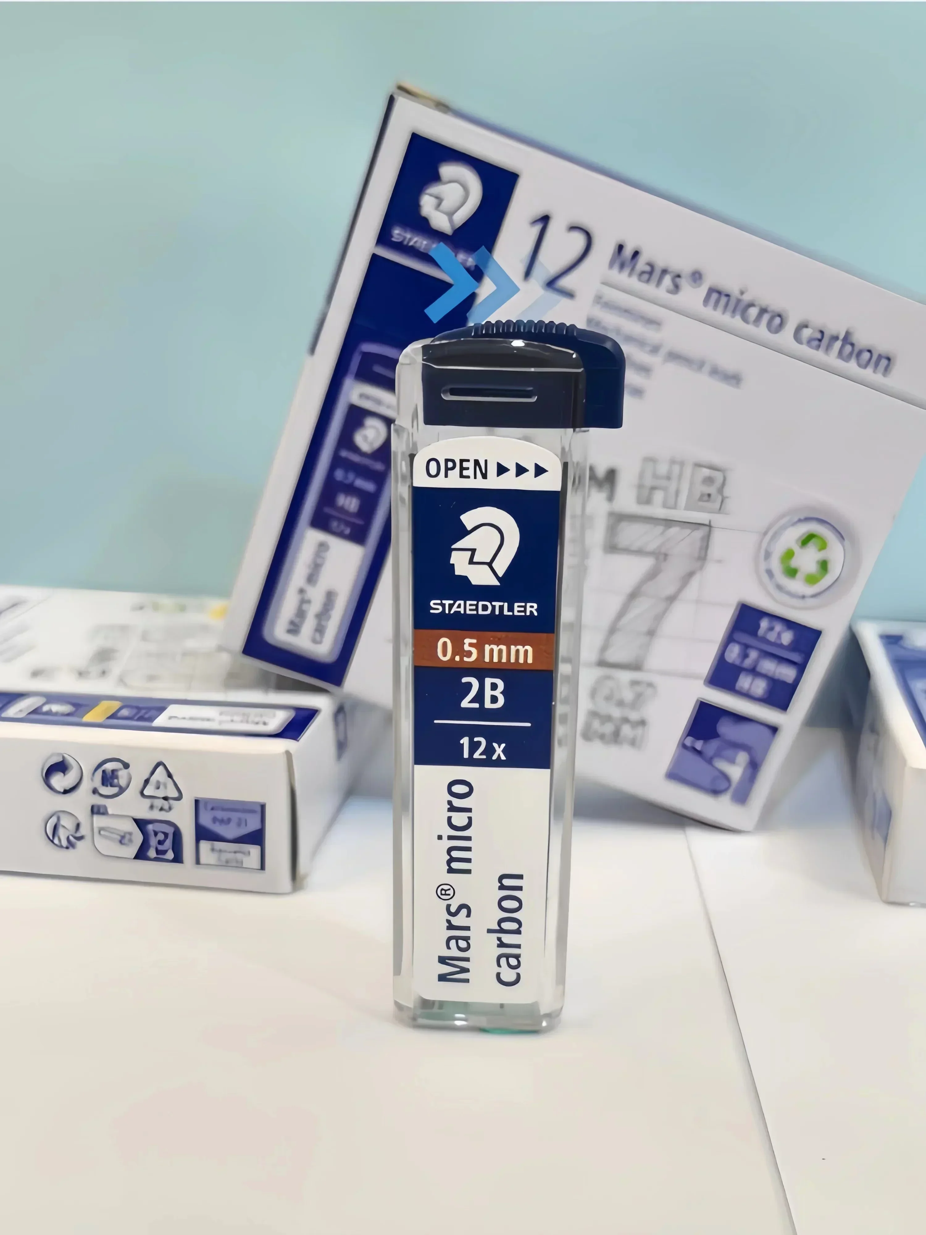 1 Stück Staedtler 250 Druckbleistiftmine Superfeine Anti-Rissbildung 0,3/0,5/0,7/0,9/1,3 2H/H/HB/B Mars Micro Carbon Polymer Refill – Detail 6