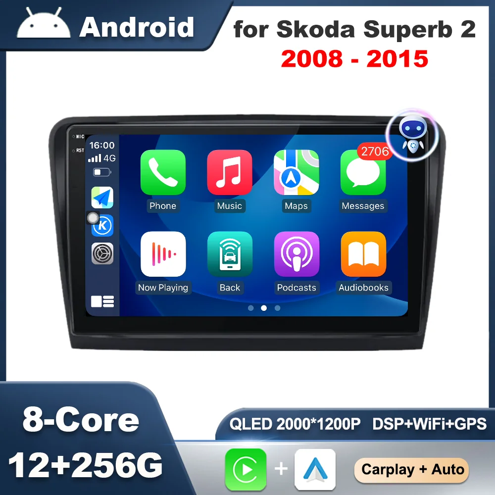 

for Skoda Superb 2 2008 - 2015 2.5 D IPS Touch Screen Android Intelligent Syste 10 '' GPS Navi Car Radio Video Multimedia Player