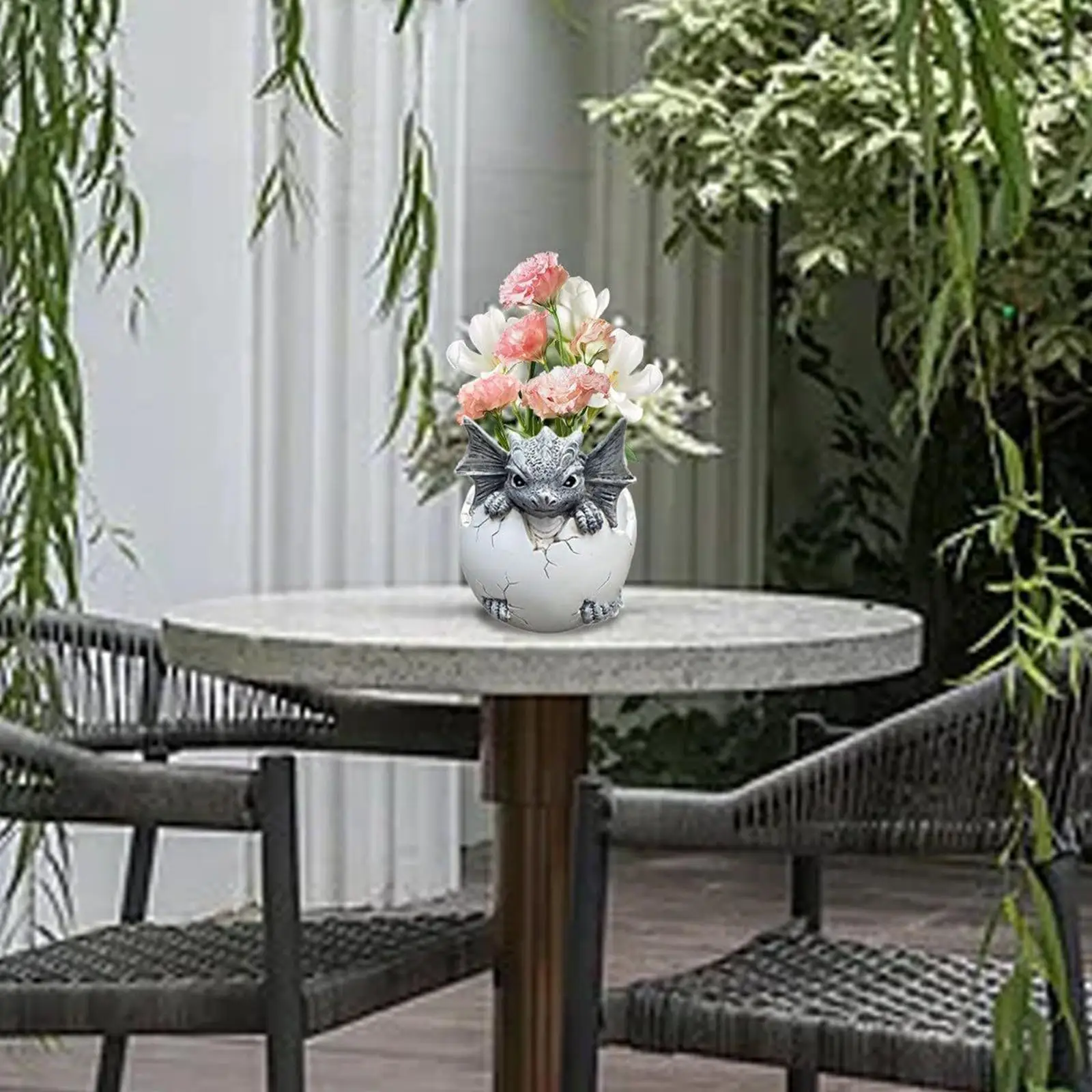 

Mini Creative Flower Pot Resin Dinosaur Shaped Decoration Plant Pot for Housewarming Gift Tabletop Home Office Desk Shelf Cafe