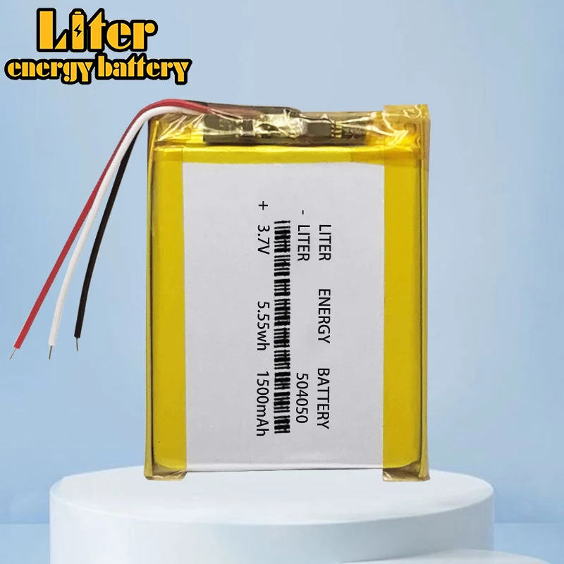 3 line 504050 3.7V 1500MAH (polymer lithium ion / Li-ion battery ) for Smart watch,GPS,mp3,mp4,cell phone,speaker