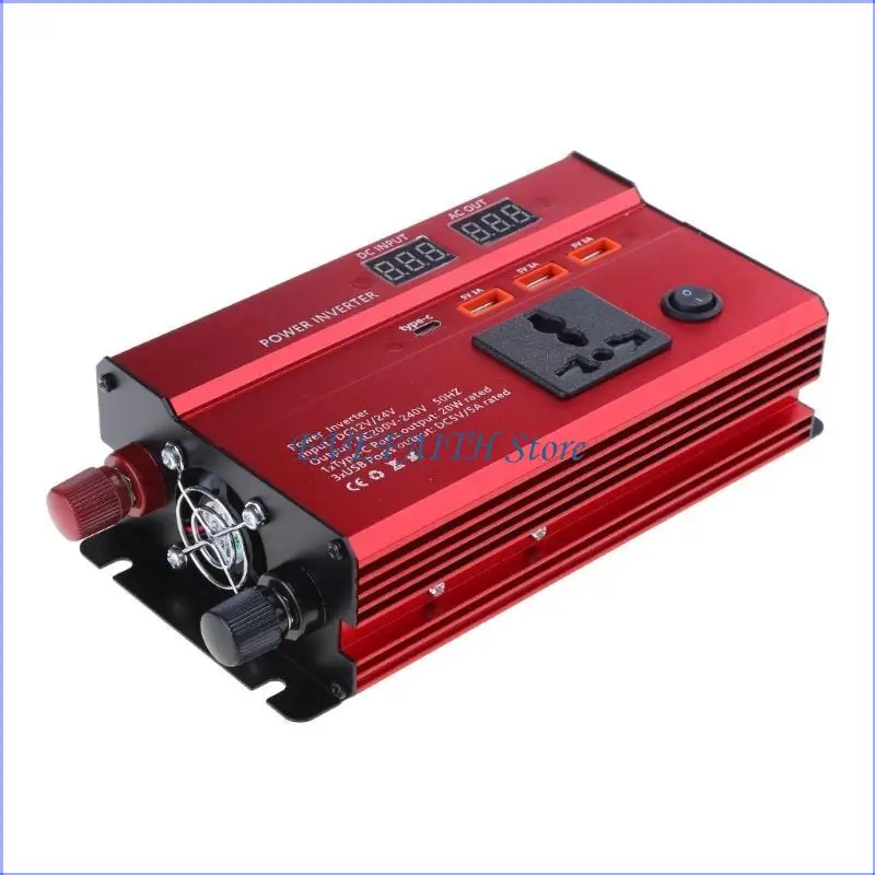 

124B 600W 1200W 2000W 12V 24V до 220V Автомобильный преобразователь напряжения с 4 USB