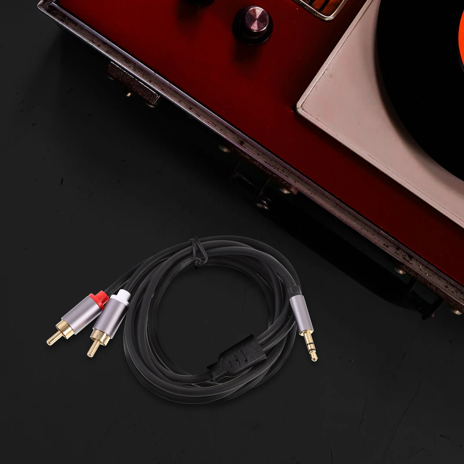 

1.5M Dual Rca To 3.5Mm Audio Cable For Car Subwoofer Auxiliary Cord Stereo Jack Cable Headphone Extension Wire Adapter