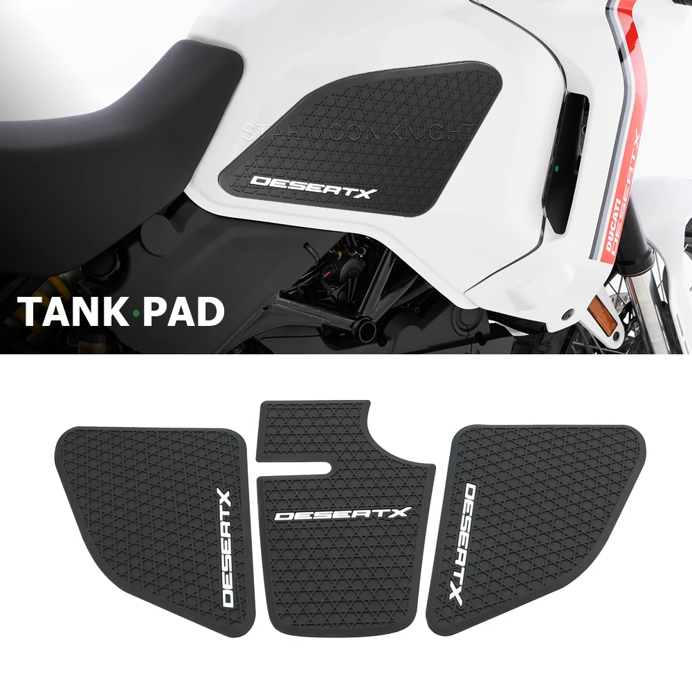 Motorcycle Accessories Fuel Tank Pad Stickers For Ducati Desert X DesertX 2022 2023 2024 Side Anti Slip Tankpad