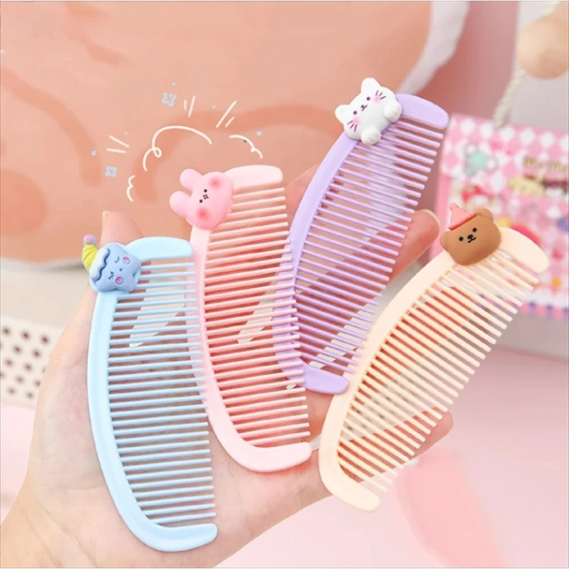 Cute Pattern Fruit Hair Comb Kids Hairdressing Comb Anti-static Comb Fine-toothed Combs Not Hurt the Head Hair Styling