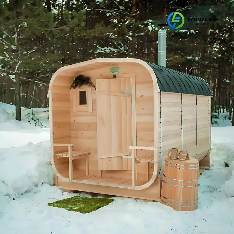 Premium Outdoor High-End Sauna Room Cube Design With Dry Steam Feature for 2 People in Garden Customized