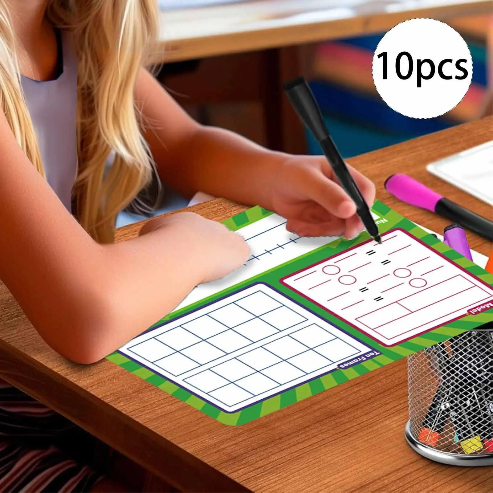 10 pz Cancellabile A Secco Numero Linea Bordo Numero di Carta Bond Giocattoli Per L'educazione Precoce 120 Numero Grafico Regalo Strumento di Insegnamento Della Matematica per la Scuola Materna