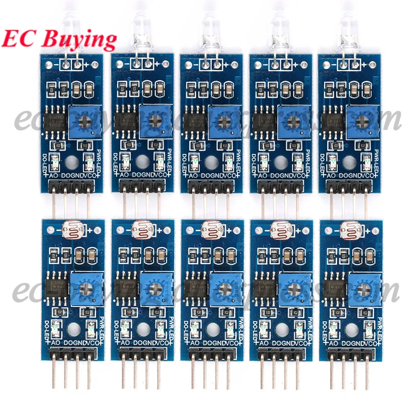 5Pcs/1pc GL5516 Optical Sensitive Resistance LM393 Photodiode Module Detect Brightness Light Detector Photosensitive for Arduino