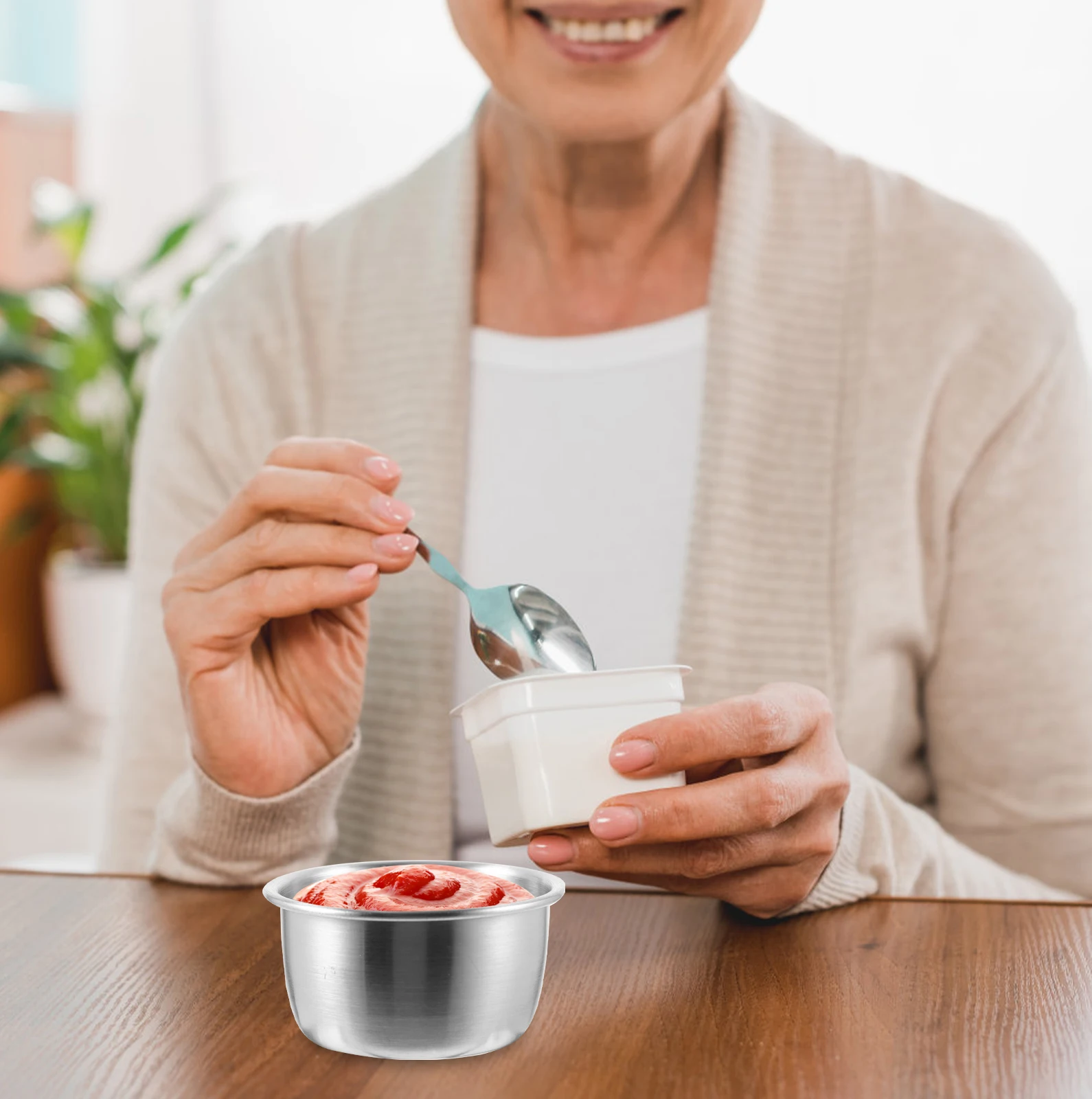 

10pcs Stainless Steel Sauce Cups 60Ml Dipping Containers For Condiments Sauces Fruits Olives Nuts Restaurant Home Party Catering