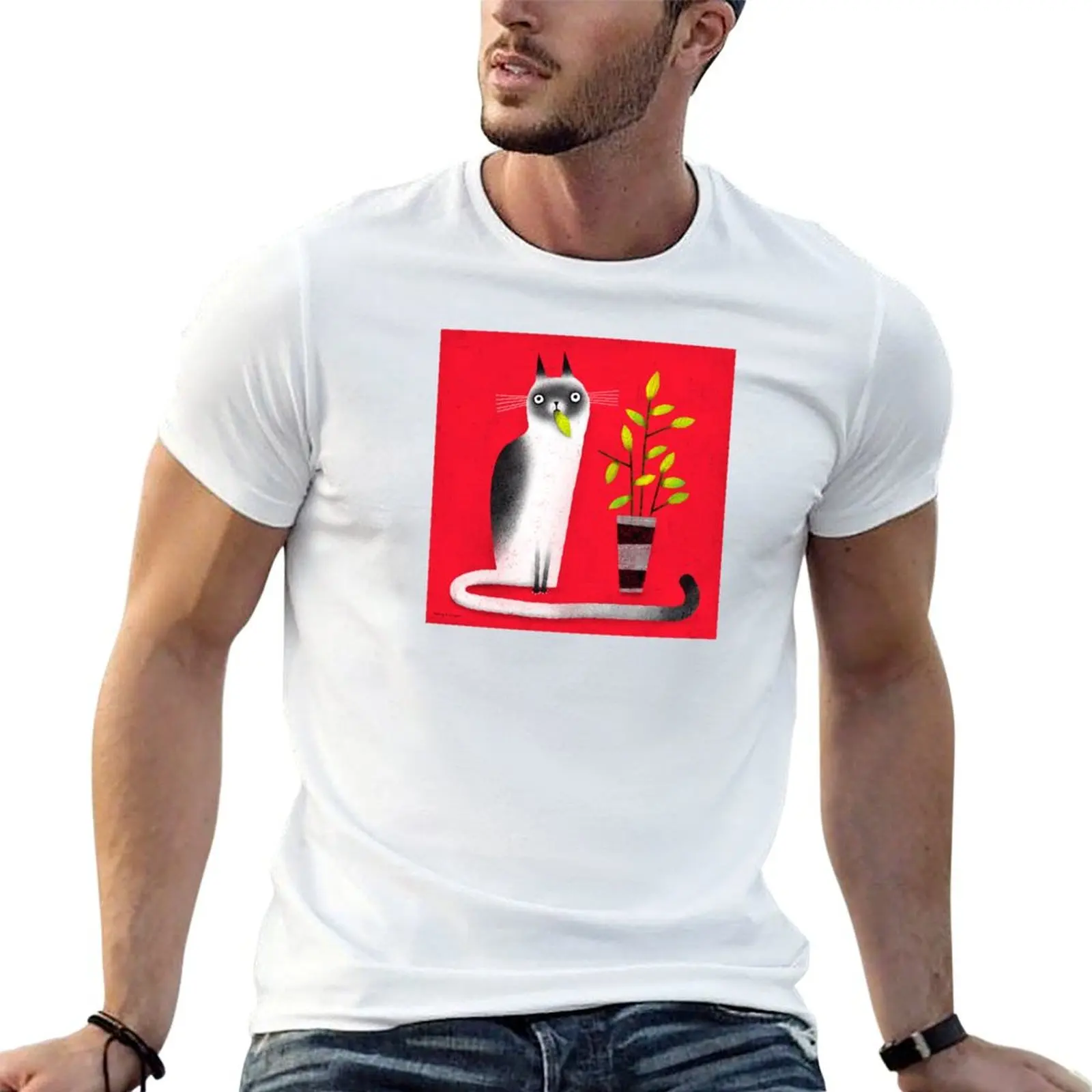 SNACK CAT T-shirt tees quick-drying mens plain t shirts