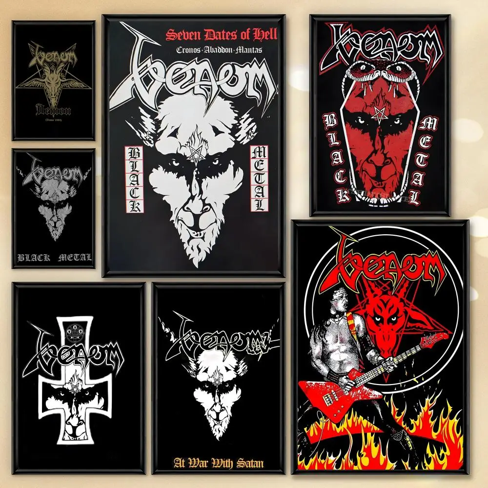Venom Band HD PVC Wasserdichtes Wandkunst-Poster - Selbstklebend Wiederverwendbar für Zuhause, Büro, Bar