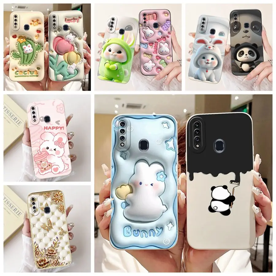 For Samsung Galaxy A20 A30 Case A205F Cute Cartoons Flower Soft Silicone Back Cover Shells For SamsngA20 A20s a 20 e  A 20 Bags