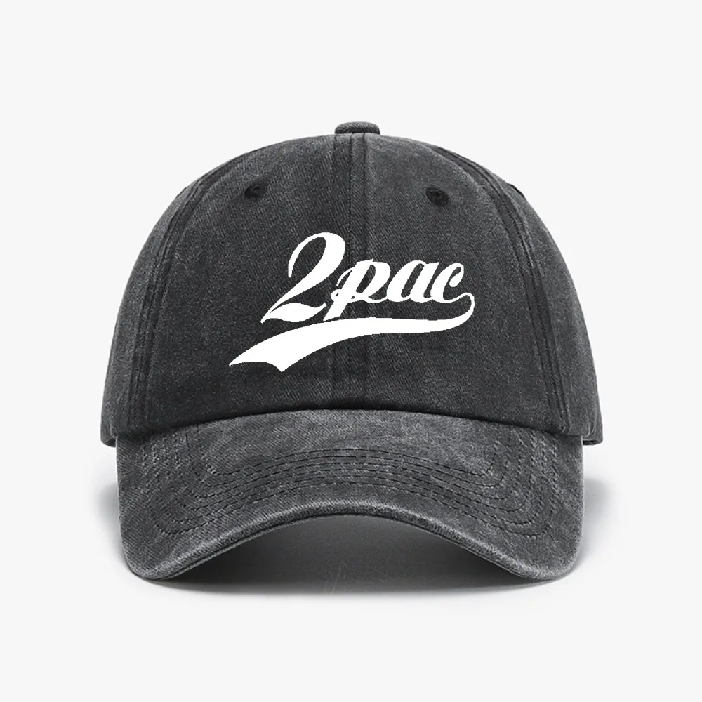 

2Pac Retro Vintage Baseball Cap Men Women Denim Letters adjustable Hat Soft Top Caps Casual Retro Unisex Hats