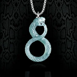 Natural A-goods Jadeite Snake Pendant Black Mamba Memorial Necklace Icy Jade Men and Women Models Fashion Jewelry Pendant