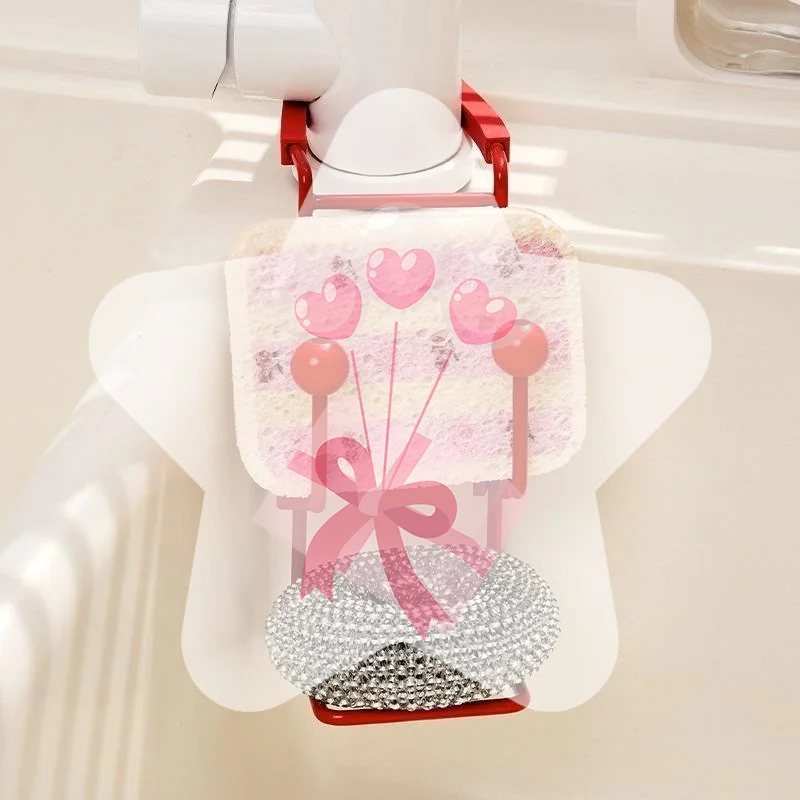 Kitchen Metal Sink Drying Holder Sink Rack Wall Sucker Sponge Storage Soap Stand Dish Cloth Shelf Organizer Holder Products