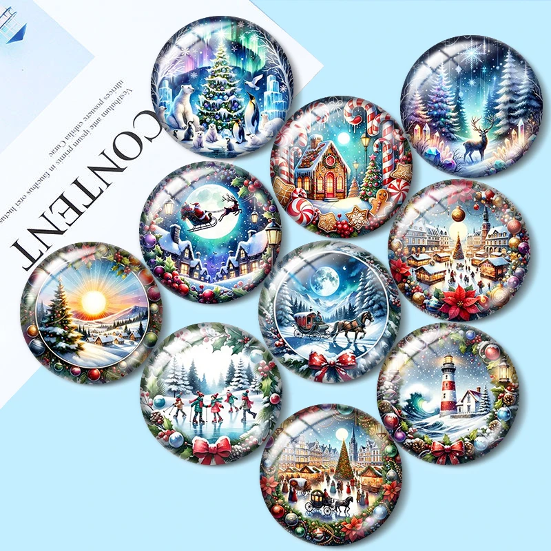 

Активкраль Рождественская сцена 10 шт. 12 мм/18 мм/20 мм/25 мм круглый фотостекло кабошон демонстрационная плоская задняя часть изготовление выводов